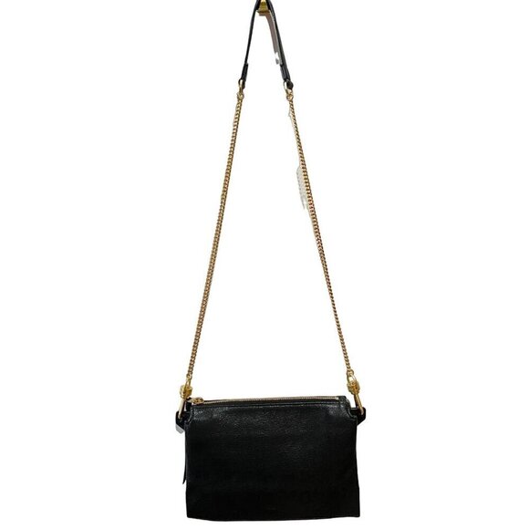 allsaints fletcher xbody bag leather black gold clutch grunge goth clutch $299 - Picture 6 of 16